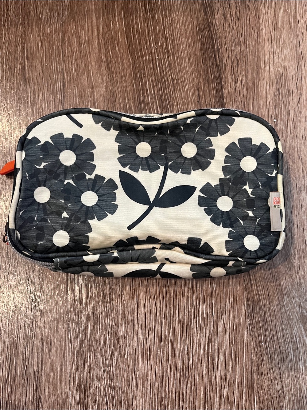 Orla Kiely Black & Cream Floral Zip Pouch